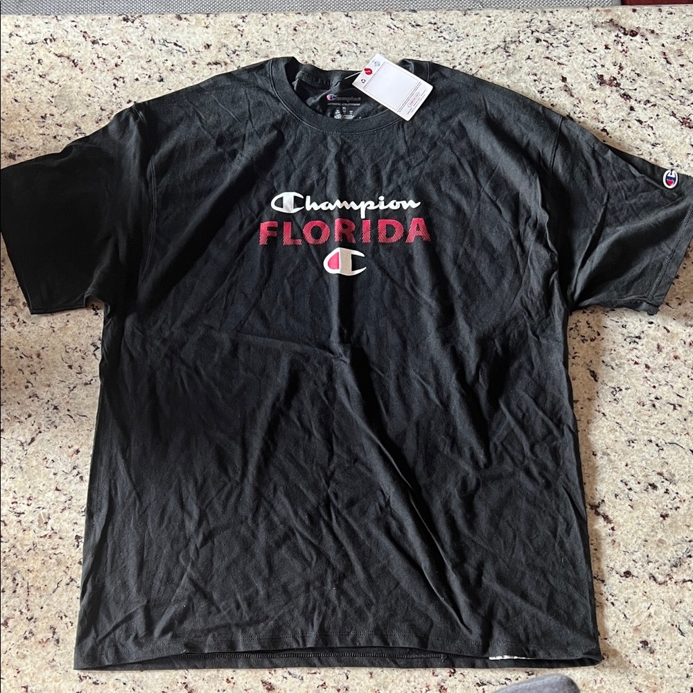 New - Champion Black and Red Florida Tee